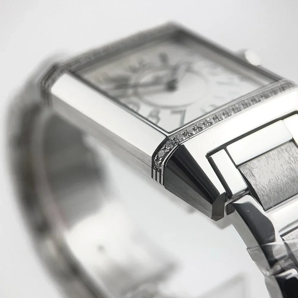 Jaeger LeCoultre Reverso Squadra Stainless Steel Diamond Women's Watch 234.8.47